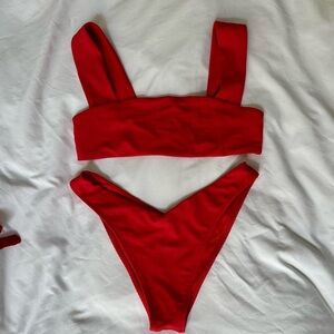 Frankie’s Bikinis Red Bikini Set